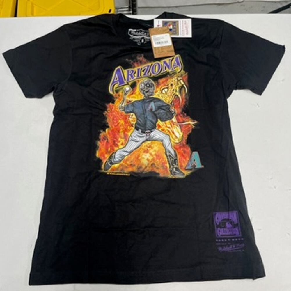 Arizona Diamondbacks Mitchell & Ness Skeleton Pitcher Black T-Shirt NWT